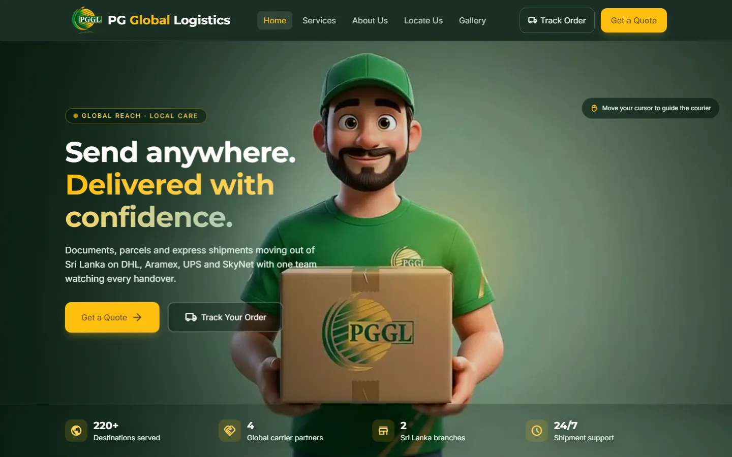 pggloballogistics.com homepage